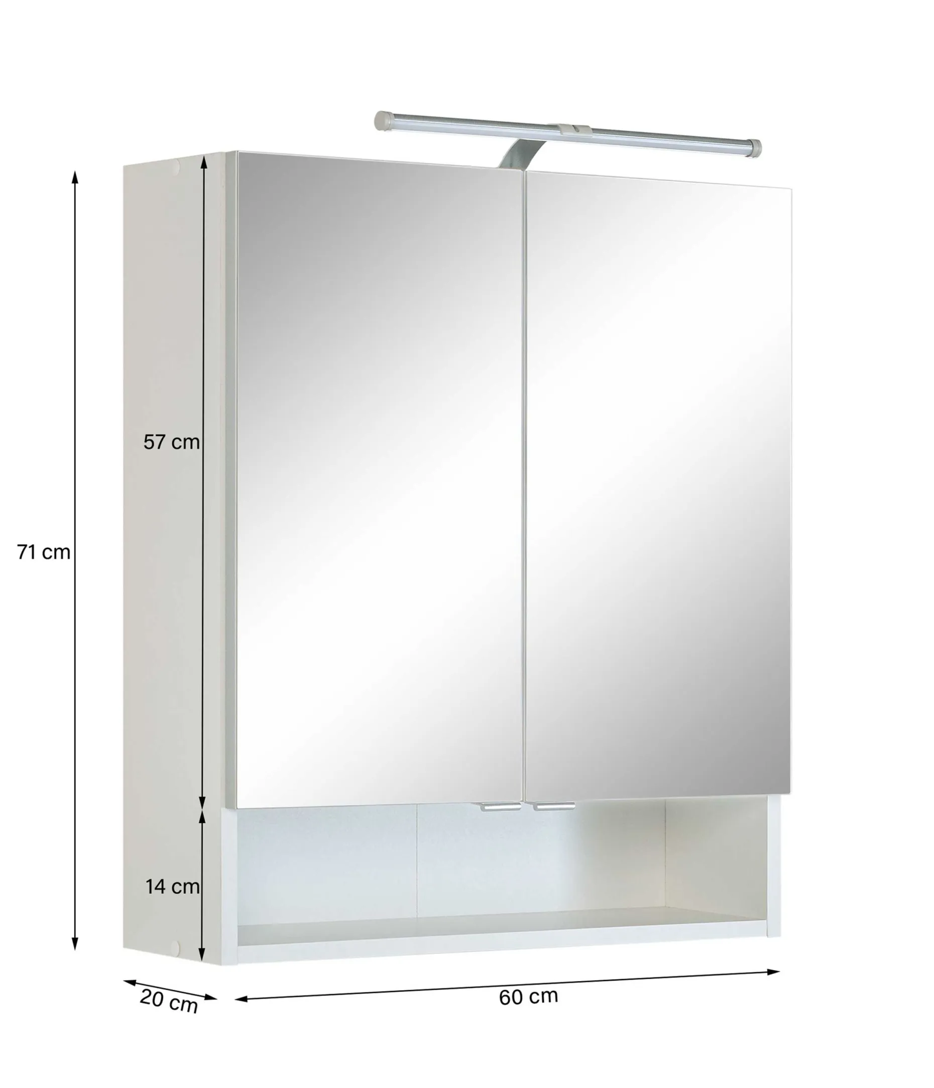Spiegelschrank Ricca 60cm 2 Türen - weiß