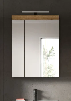 Spiegelschrank Scout Xonox - Evoak Oak - 60x79x18 cm - mit Beleuchtung