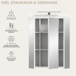 Spiegelschrank Scout Xonox - hochwertiger Weiß-Hochglanz - 60x79x18 cm