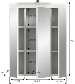 Spiegelschrank Scout Xonox - hochwertiger Weiß-Hochglanz - 60x79x18 cm