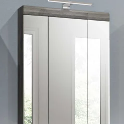Spiegelschrank Scout Xonox - mit Beleuchtung - 60x79x18 cm - Smoke Silver/Weiß