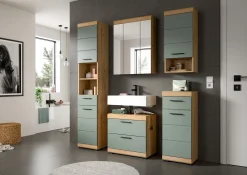 Spiegelschrank Scout Xonox - Salbeigrün & Artisan Eiche - 60x79x18 cm