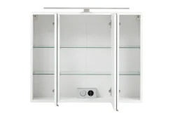 Spiegelschrank Stivan 80cm 3 Türen und LED-Beleuchtung - weiß