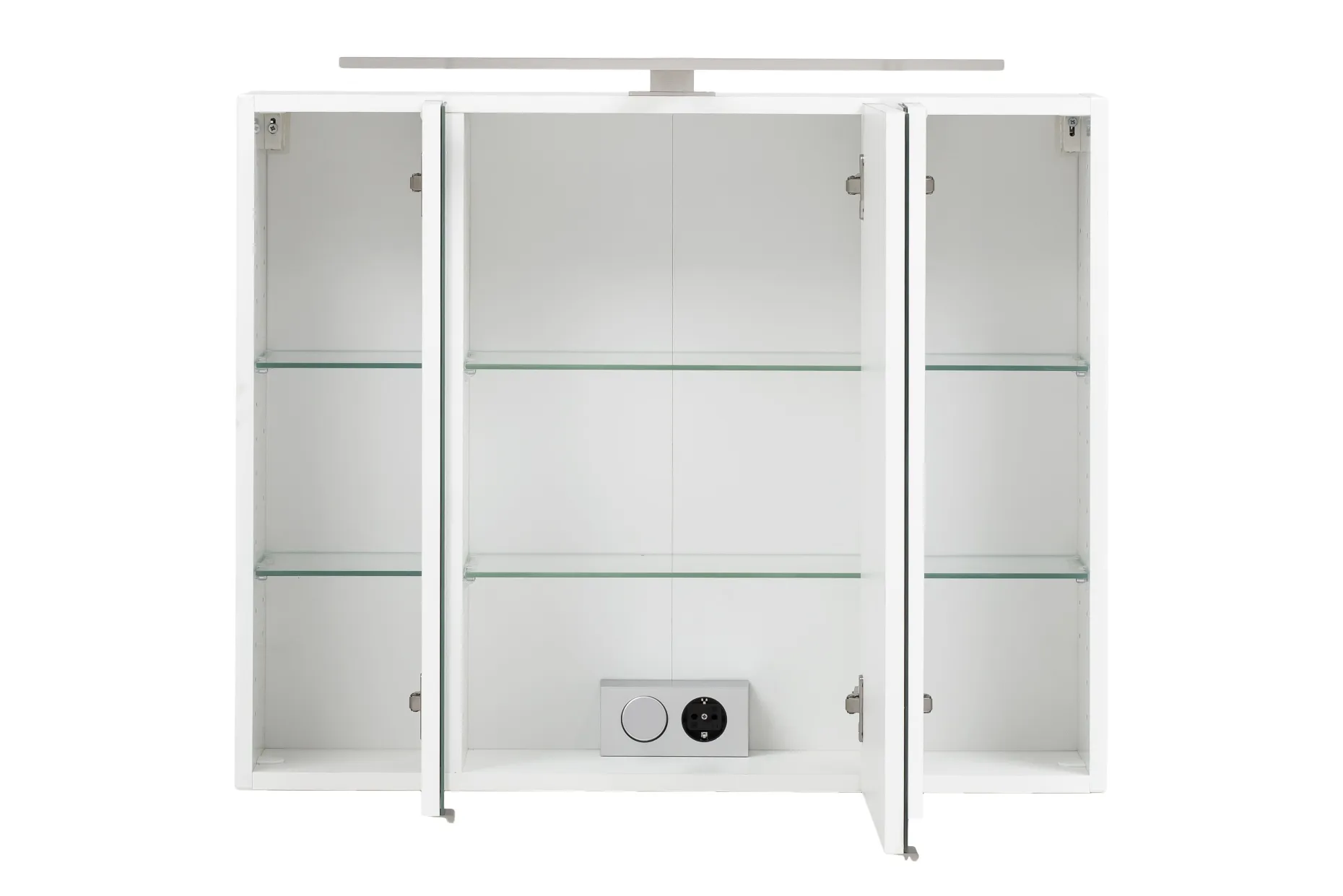 Spiegelschrank Stivan 80cm 3 Türen und LED-Beleuchtung - weiß