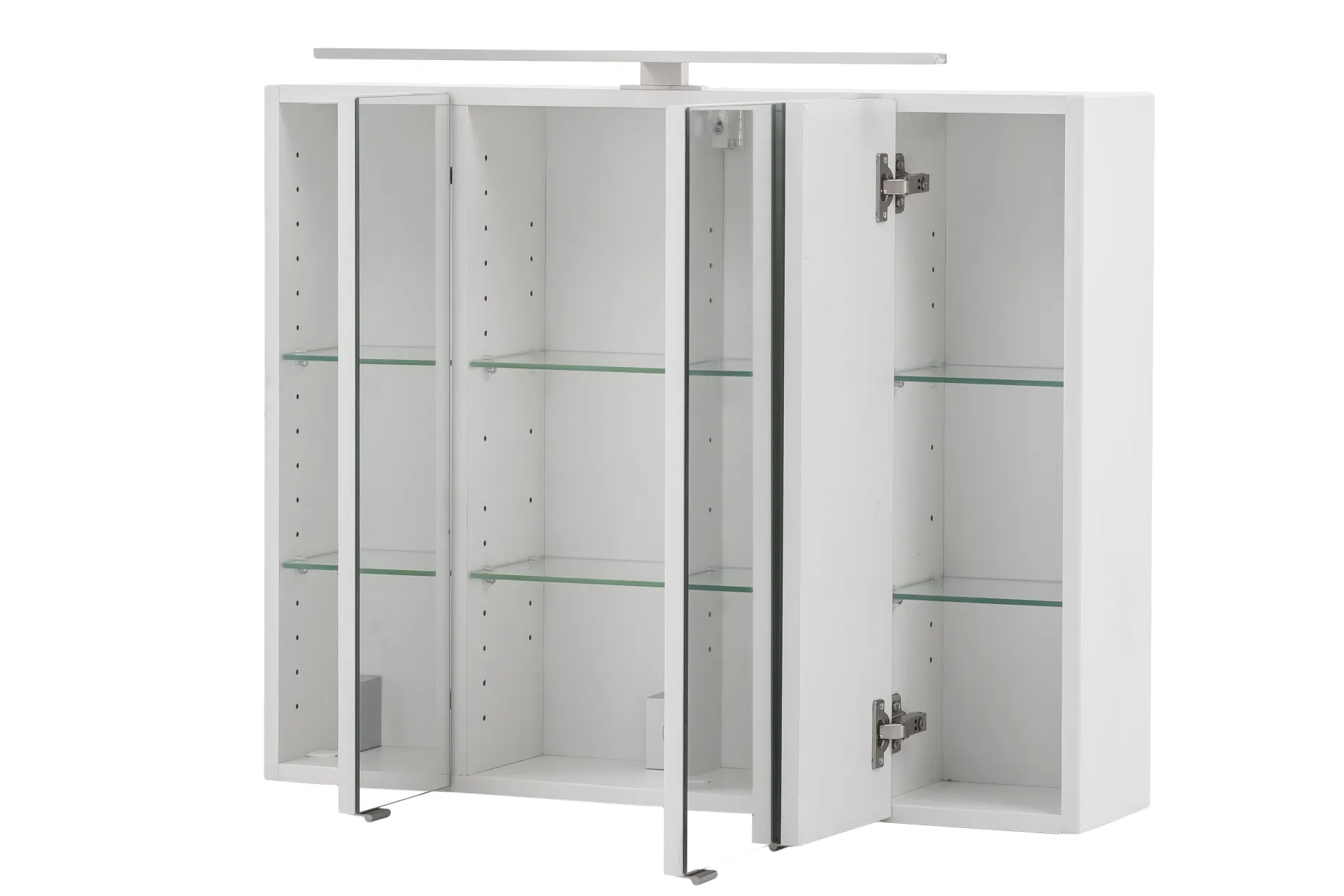 Spiegelschrank Stivan 80cm 3 Türen und LED-Beleuchtung - weiß