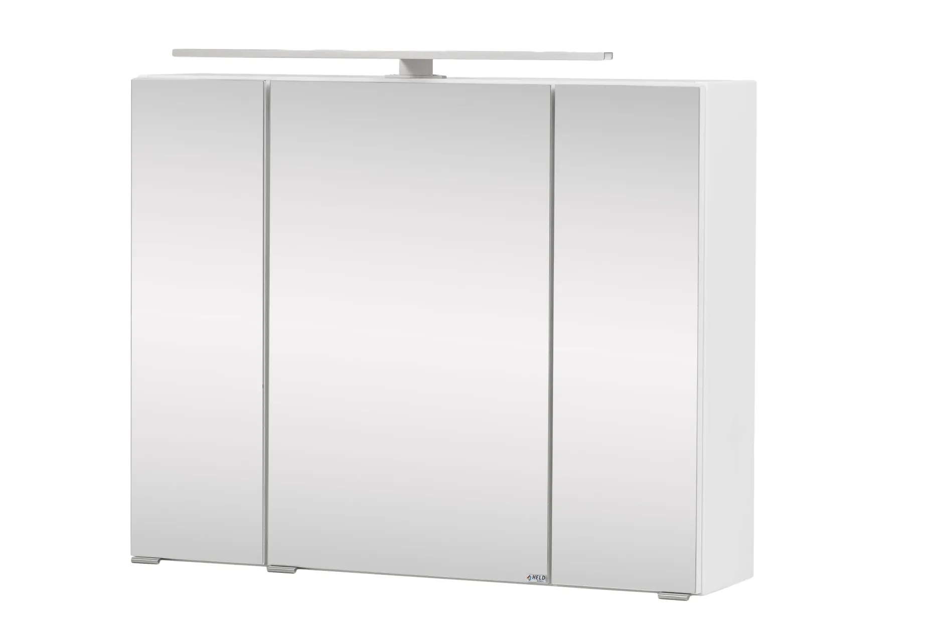Spiegelschrank Stivan 80cm 3 Türen und LED-Beleuchtung - weiß