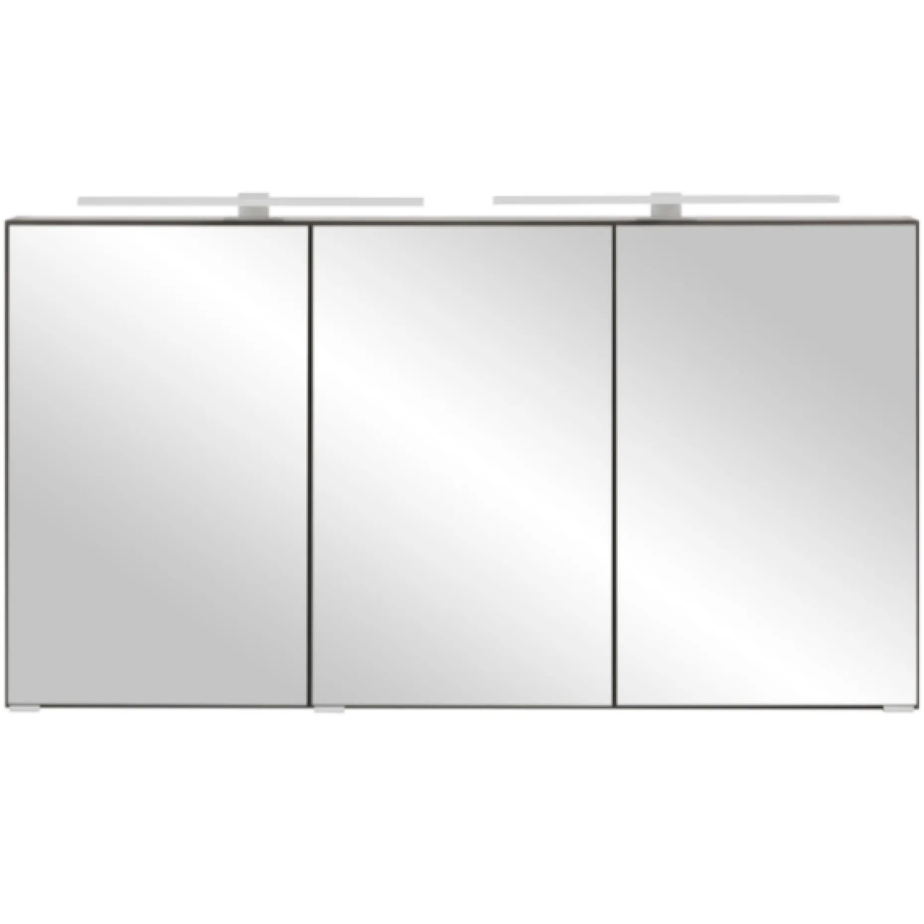 Spiegelschrank Vikas 120cm 3 Türen mit Beleuchtung - Eiche