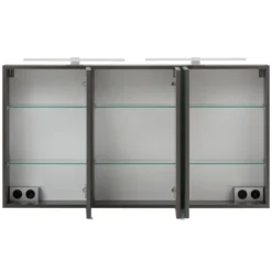 Spiegelschrank Vikas 120cm 3 Türen mit Beleuchtung - Eiche