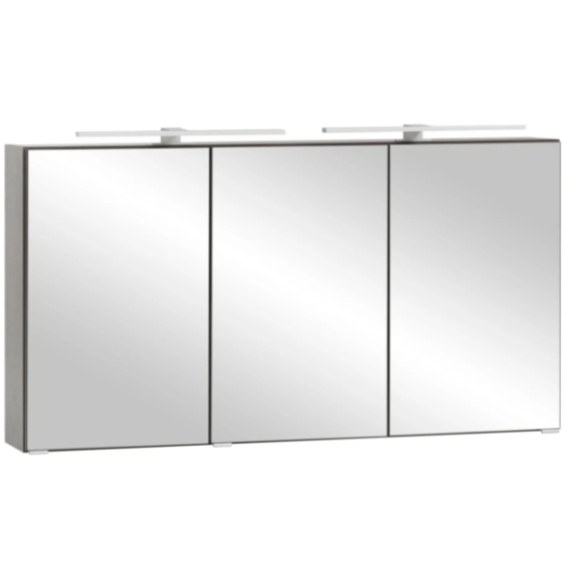 Spiegelschrank Vikas 120cm 3 Türen mit Beleuchtung - Eiche