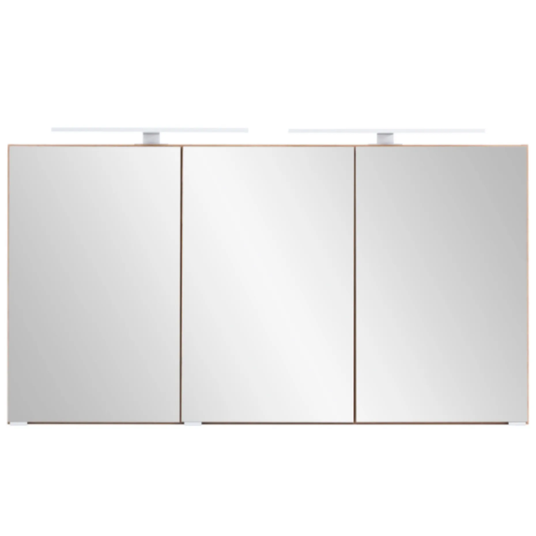 Spiegelschrank Vikas 120cm 3 Türen mit Beleuchtung - Eiche