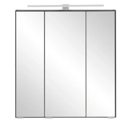 Spiegelschrank Vikas 60cm 3 Türen mit Beleuchtung - anthrazit