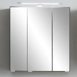 Spiegelschrank Vikas 60cm 3 Türen mit Beleuchtung - anthrazit