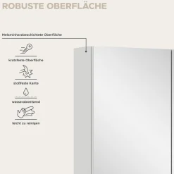 Spiegelschrank Vira Xonox - Melamin Weiß - 60x77x18 cm