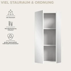 Spiegelschrank Vira Xonox - Melamin Weiß - 60x77x18 cm
