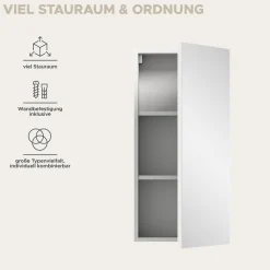 Spiegelschrank Vira Xonox - Weiß Melamin - 38x77x18 cm