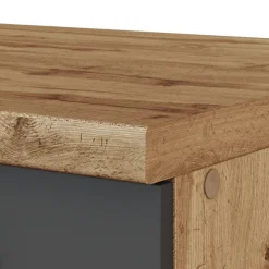 Spülenschrank Sorrella 110cm für Geschirrspüler 1 Tür - Anthrazit/Eiche