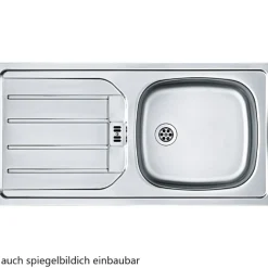 Spülenschrank Sorrella 110cm für Geschirrspüler 1 Tür - weiß/Eiche
