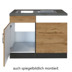Held Spüle Sorrella 110cm für Geschirrspüler 1 Tür - Eiche/Graphit