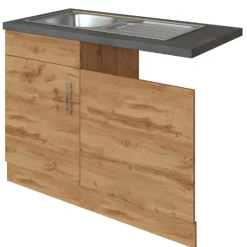 Held Spültisch Sorrella 110cm für Geschirrspüler 1 Tür - Eiche/Beton