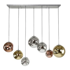 Emob Stallone Hängeleuchte 145 cm-Gold,Kupfer,Chrom Glas