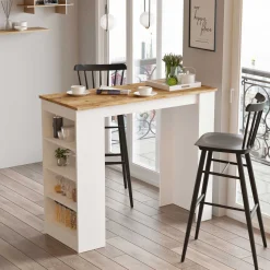 Emob ST1 Bartisch | 100 % MELAMIN | Atlantische Kiefer, Weiß