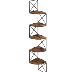 5-stöckiges Eckregal - schwebendes, wandmontiertes Design, 6 kg Kapazität