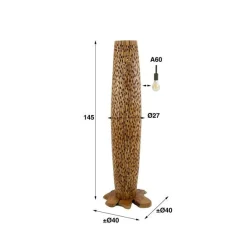 Emob Stefanos Stehlampe 145 cm-recyceltes Teakholz