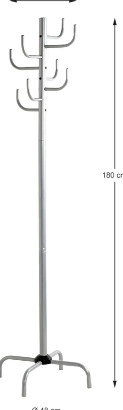 Stehende Garderobe | Ø37 x 180 cm | Farbe Silber