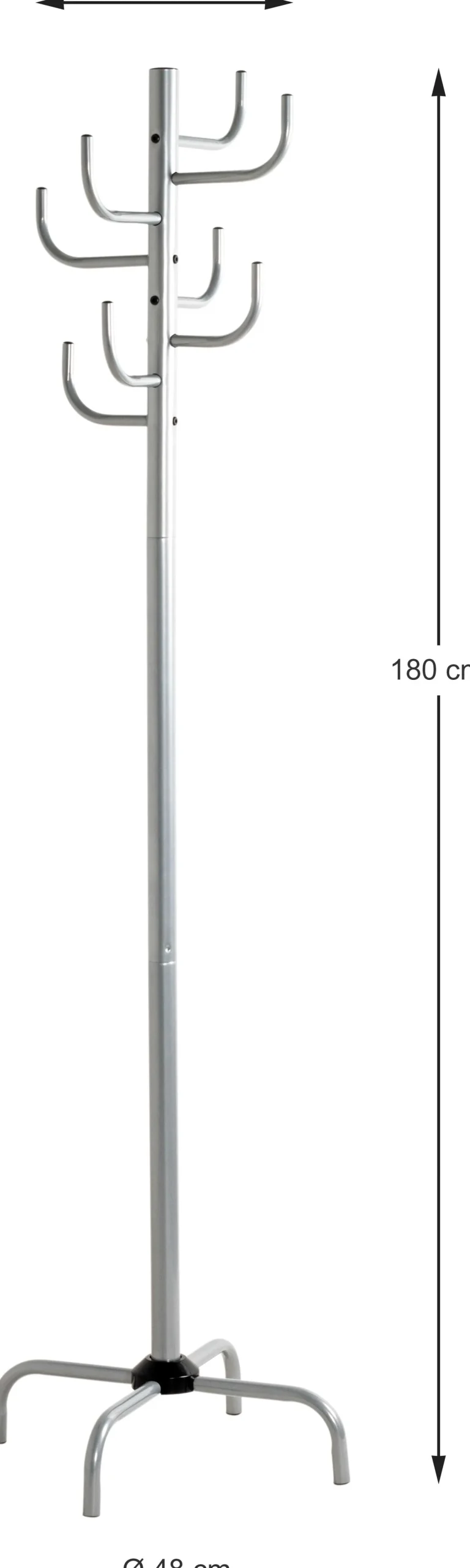 Stehende Garderobe | Ø37 x 180 cm | Farbe Silber