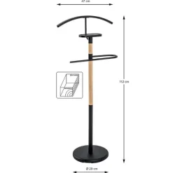 Stehgarderobe | 47 x 29 x 112 cm | Schwarz, pulverbeschichtet
