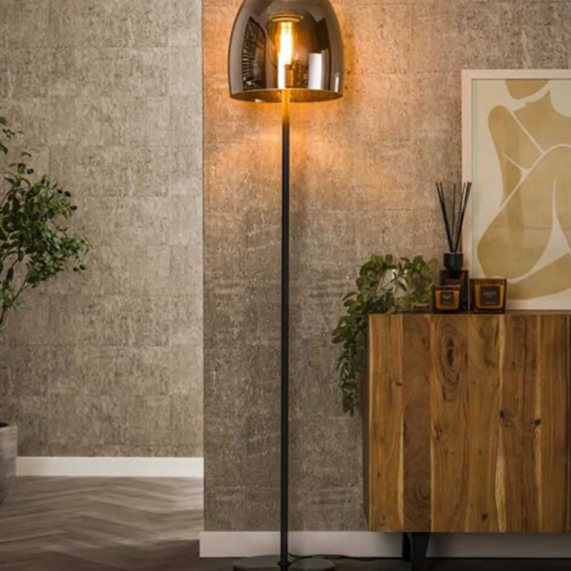 Emob Stehleuchte Drift - Ø35x170cm - es Fuméglas