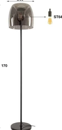 Emob Stehleuchte Drift - Ø35x170cm - es Fuméglas