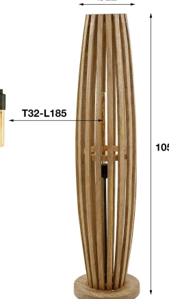 Emob Stehleuchte Vivian - 22x105x22 cm - Mangoholz/