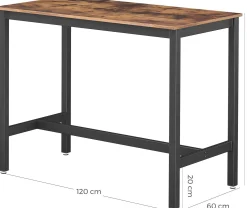 Vasagle Stehtisch Isolde 120x60 industrial - braun/schwarz