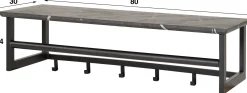 Stilvolle Garderobe - 6 Haken / 3D Melamin Graphit