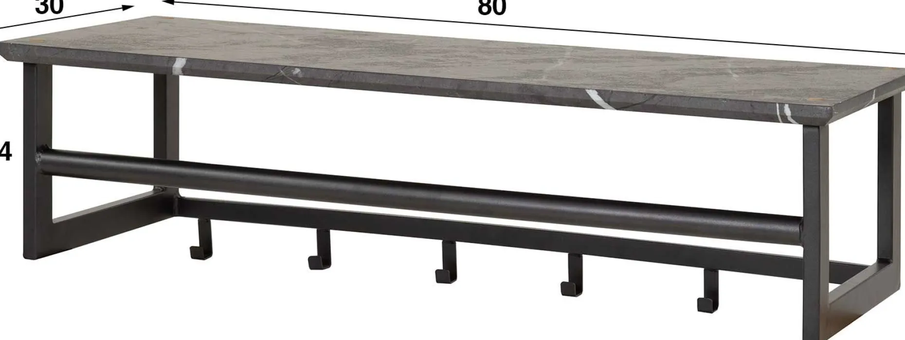 Stilvolle Garderobe - 6 Haken / 3D Melamin Graphit