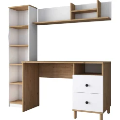 Emob Stilvoller Schreibtisch | Woody Fashion | 100% Melamin | Nussbaum