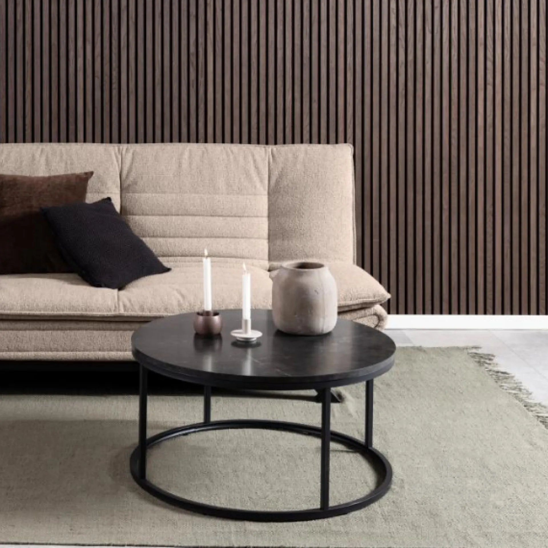Emob Stilvoller Spiro Couchtisch: e Marmorplatte, 80x40cm