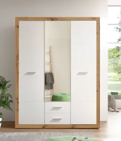 Storck 151cm 3 Türen und 2 Schubladen mit Spiegel - Artisan Eiche/Weiß