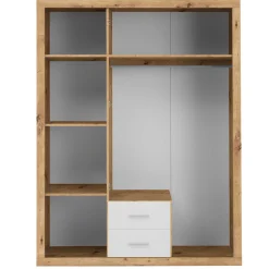 Storck 151cm 3 Türen und 2 Schubladen mit Spiegel - Artisan Eiche/Weiß