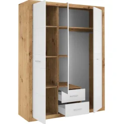 Storck 151cm 3 Türen und 2 Schubladen mit Spiegel - Artisan Eiche/Weiß