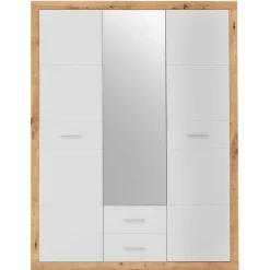 Storck 151cm 3 Türen und 2 Schubladen mit Spiegel - Artisan Eiche/Weiß