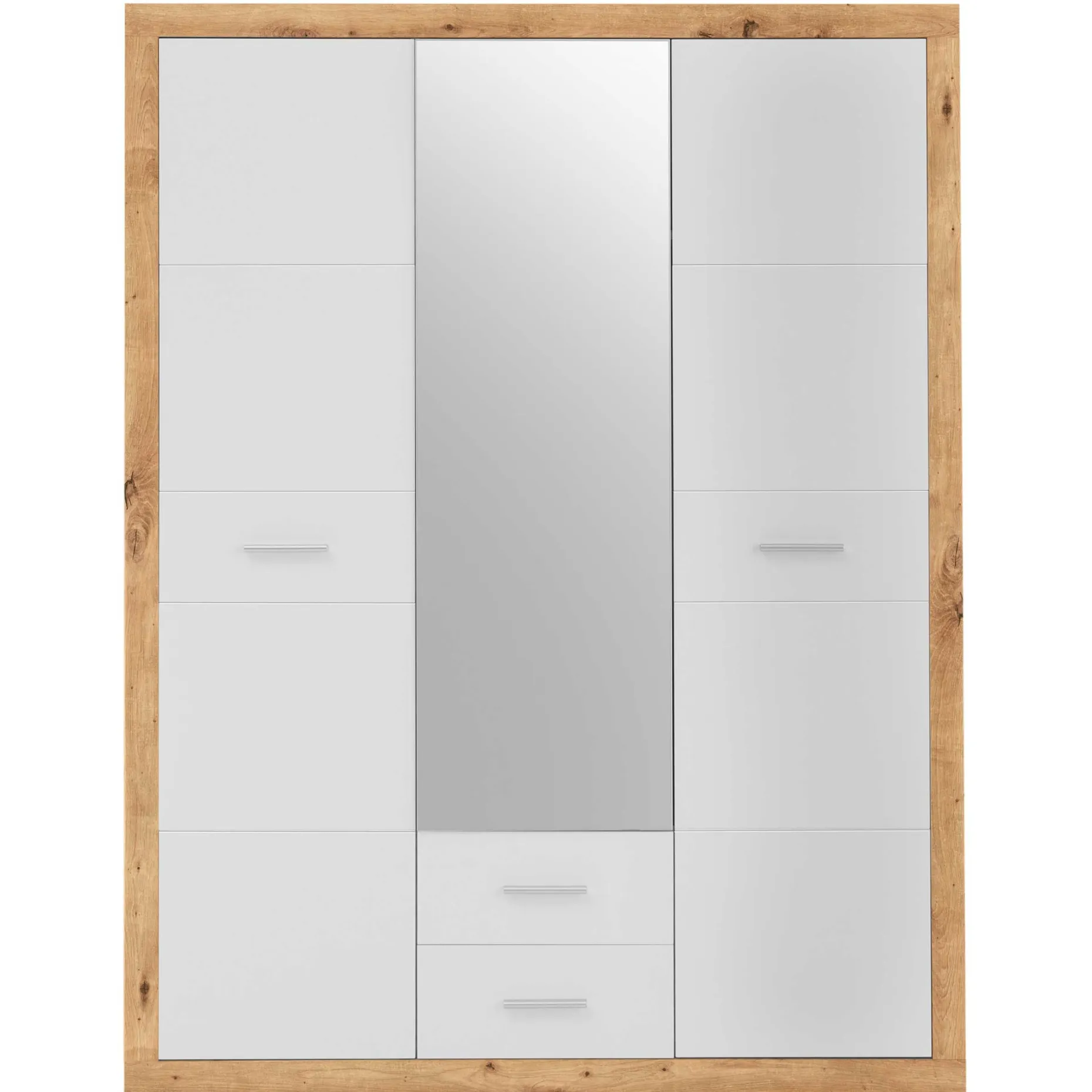Storck 151cm 3 Türen und 2 Schubladen mit Spiegel - Artisan Eiche/Weiß