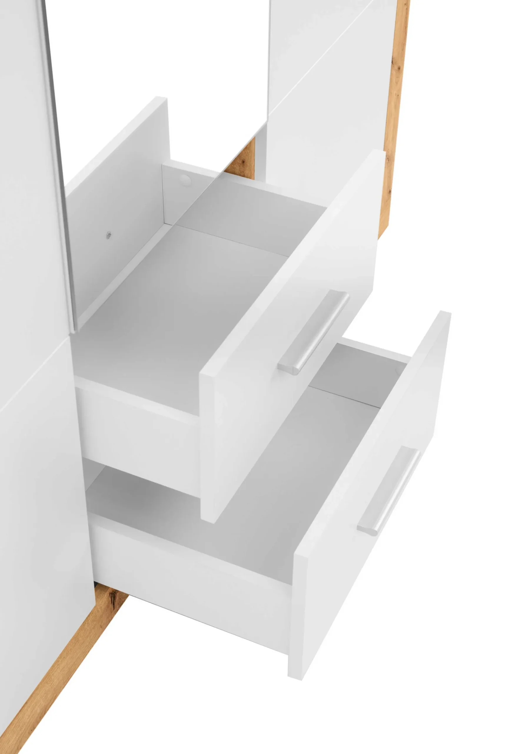 Storck 151cm 3 Türen und 2 Schubladen mit Spiegel - Artisan Eiche/Weiß