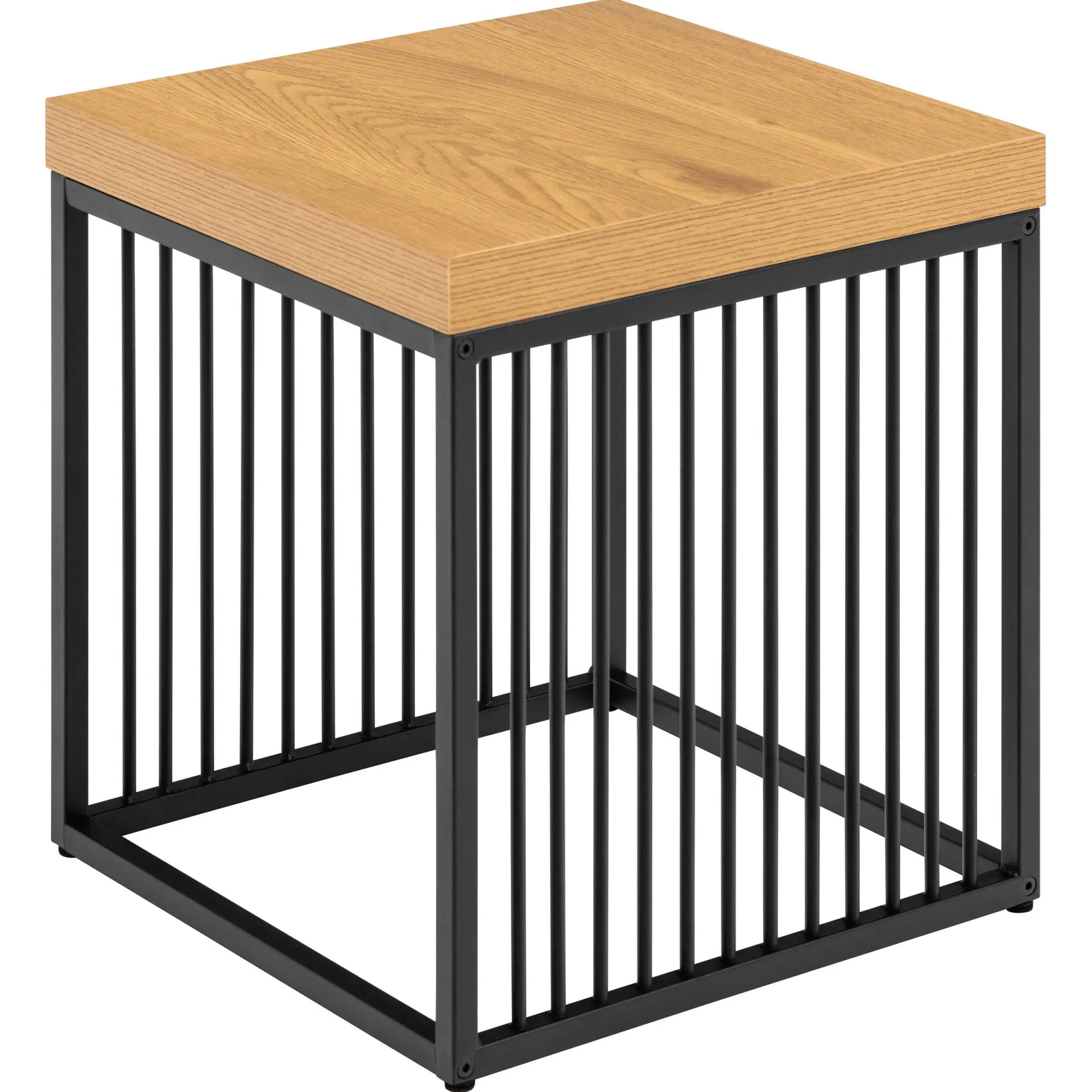 Emob Strington Beistelltisch - 40x40x42 cm - Wildeiche/schwarz