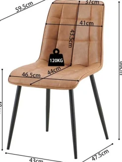 Rousseau Stuhl Furax | 47 x 60 x 88 cm | Farbe Cognac