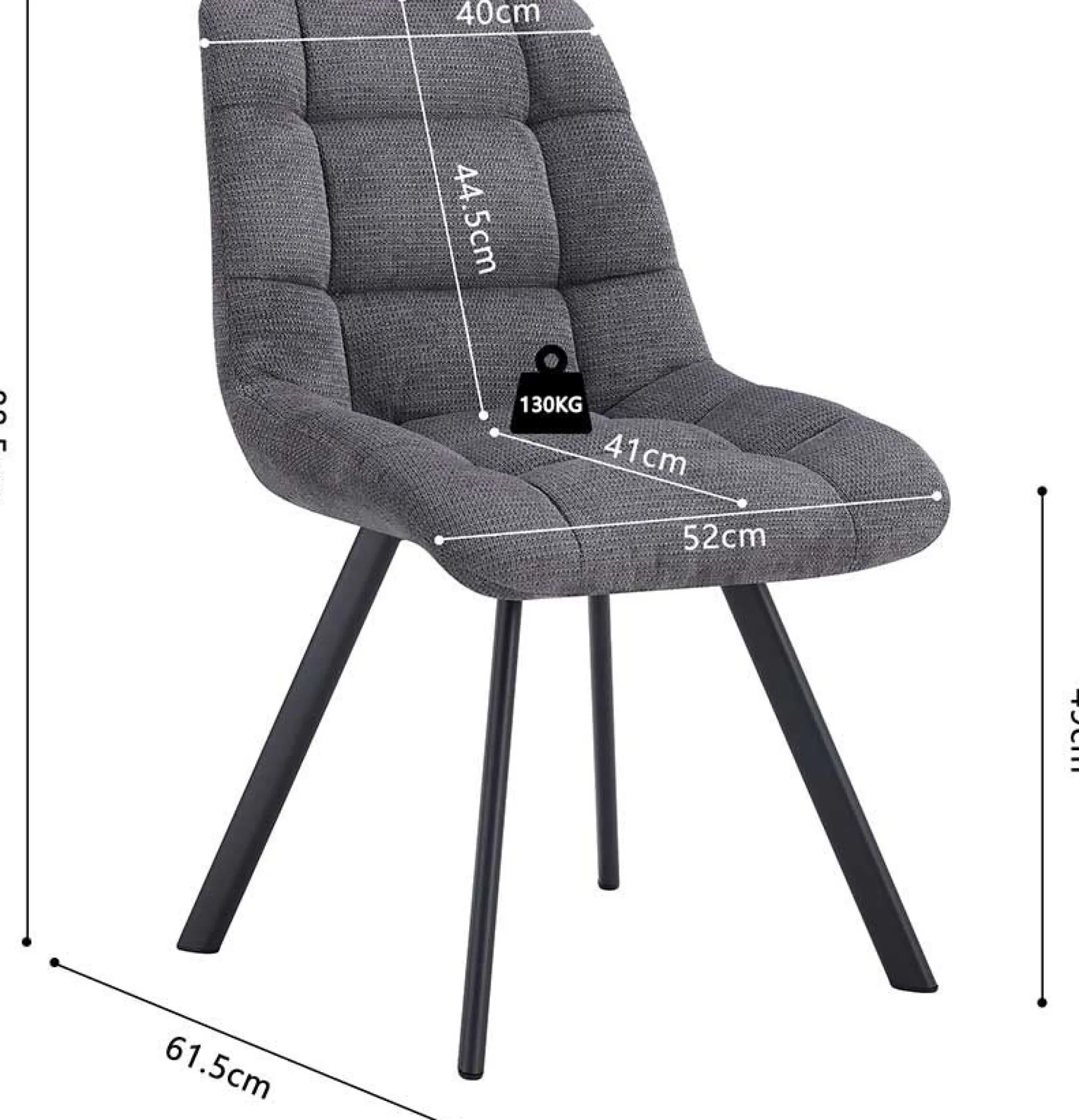 Rousseau Stuhl Lizzy | 52 x 62 x 89 cm | Dunkel