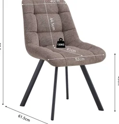 Rousseau Stuhl Lizzy | 52 x 62 x 89 cm | Farbe Pepper
