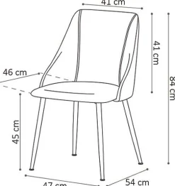 Rousseau Stuhl Maria - Samt /Füße schwarz