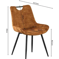 Rousseau Stuhl Nina | 56 x 63 x 84 cm | Goldfarben